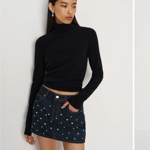 Reformation Hazel Low Rise Denim Mini Skirt Blue - Size 26